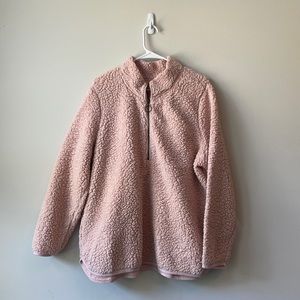 Sherpa-like textured light pink pullover